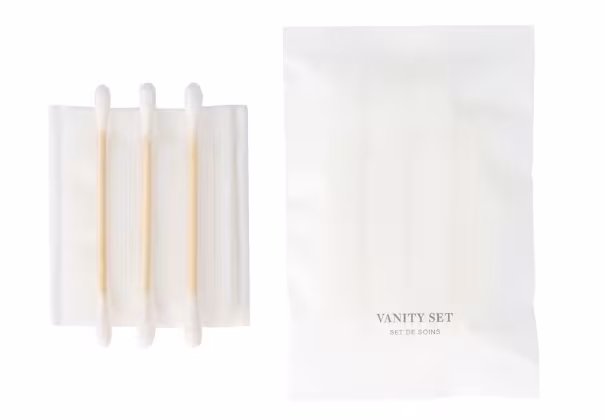 Single packed in paper vanity set
