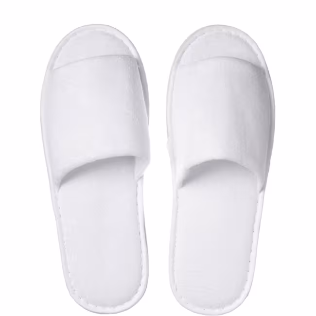 Witte terry slipper open teen