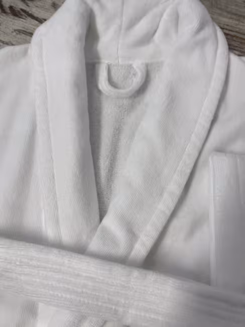 Badjas velours met sjaalkraag