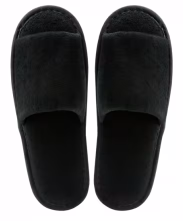 Slipper open teen zwart